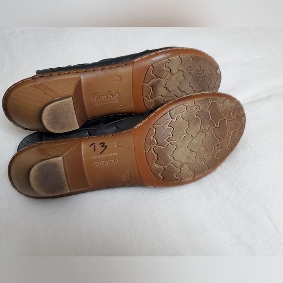 Rieker Sina Black Woven Leather Sandals Women's Size 42-10 Classic Boho Chic - Picture 11 of 15